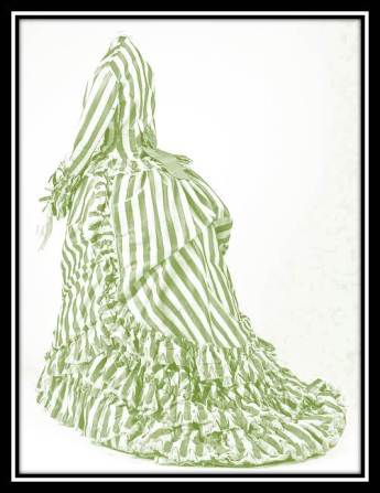 Stripped Bustle Gown