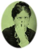 Victorian girl making face