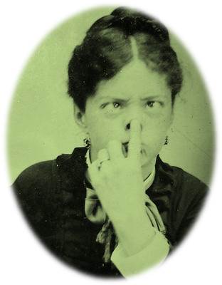 Victorian girl making face