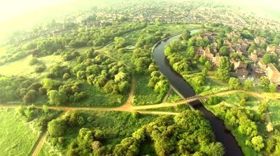 Aerial view of the English countryside
