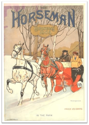 1905 Horseman mag Sleigh horses couple