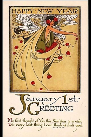 1920s New Year Card
