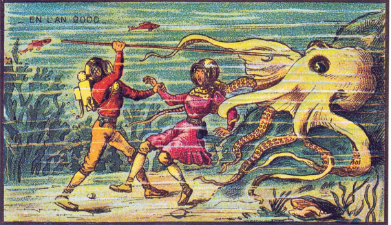 Sea Monster man woman Jean-Marc Côté 1900