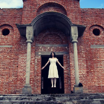 ghost woman old brick building