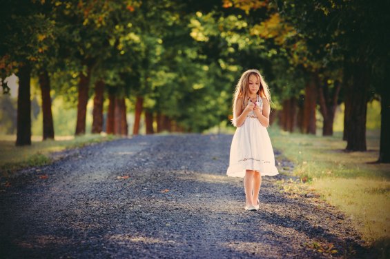 Girl white dress road trees timothy-eberly unsplash