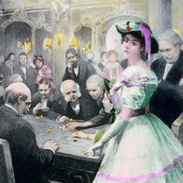 "Gwendolen at the roulette table" 1910 illustration to George Eliots Daniel Deronda altered by Teagan