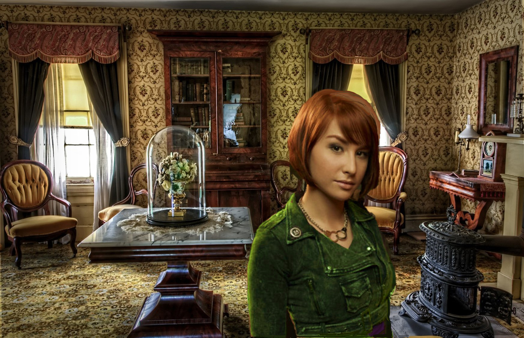 Allison Scagliotti as Émeraude. Composite of Pixabay & public domain images by Teagan