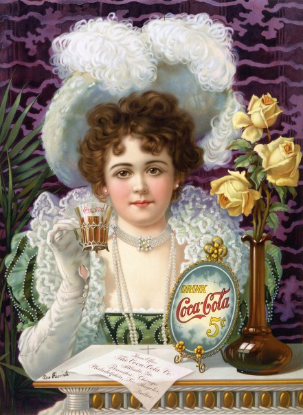 Victorian woman drinking Cocacola-5cents 1890 Wikimedia