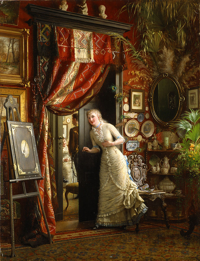 Victorian woman Eavesdropping Knut_Ekwall-Frieriet