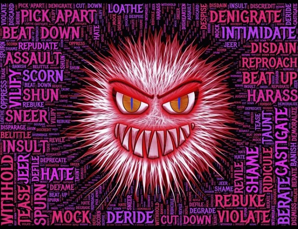 aggression Hate words graphic John Hain Pixabay