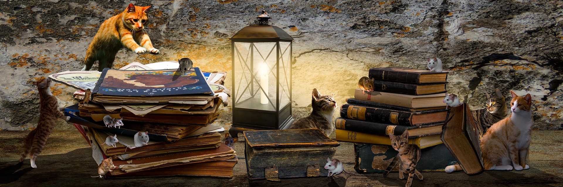 Tabby Cats n books Gellinger Pixaby banner