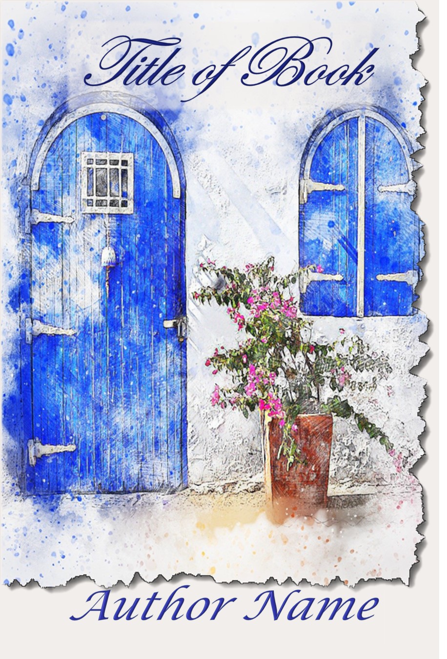 Group II. Blue Door Shutters Watercolor