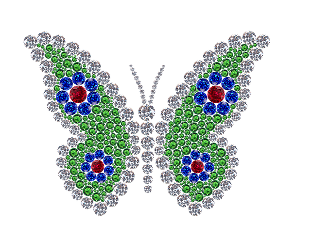 Gemstones butterfly no bkgnd Frauke Riether Pixabay