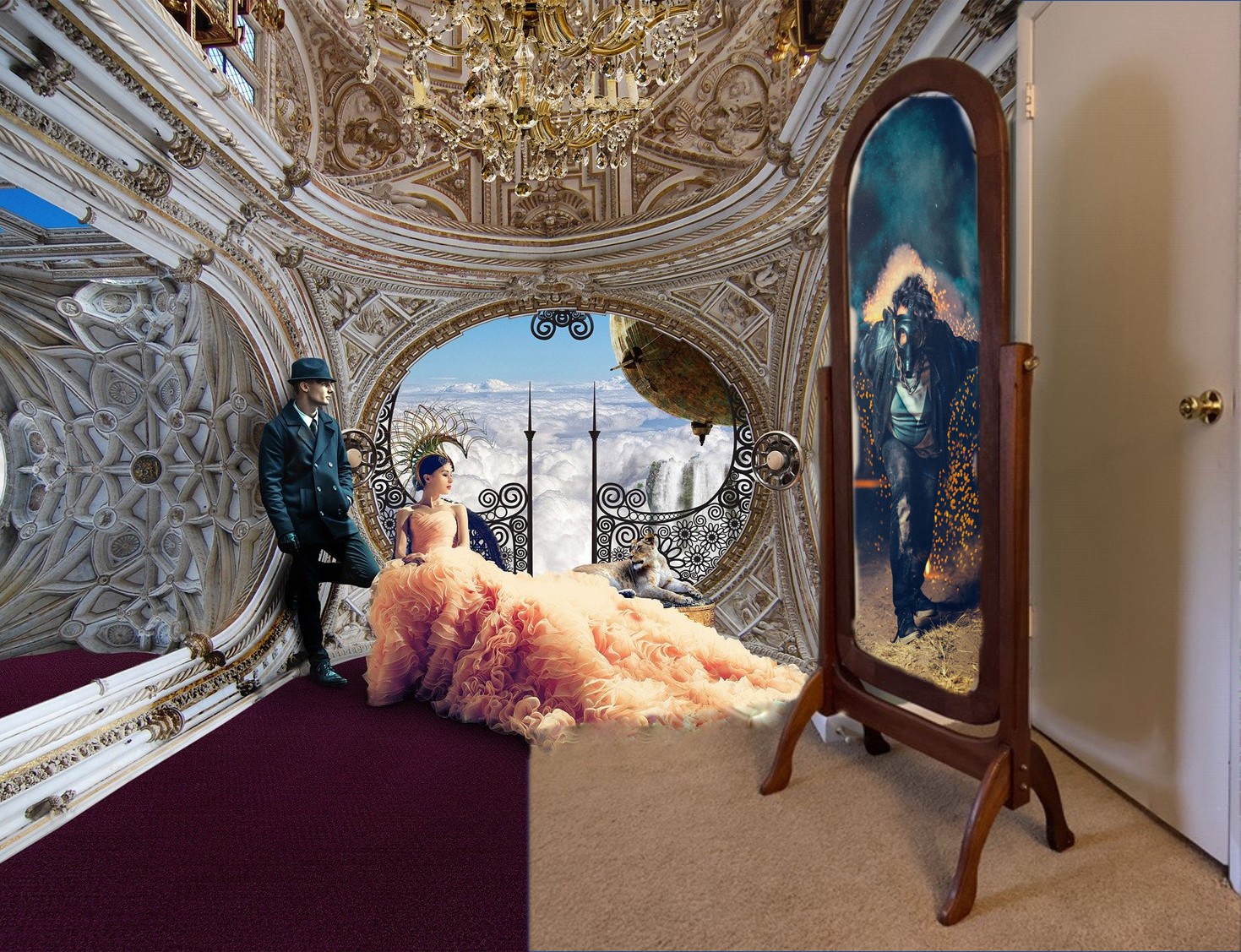 Faiths cheval mirror with steampunk