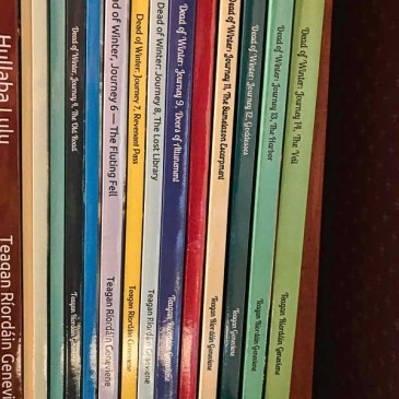 Dead of Winter books on Dan Antion's bookshelf