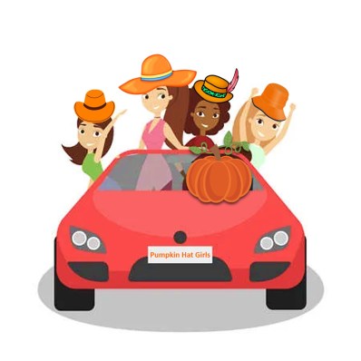Pumpkin Hat Girls by Teagan R Geneviene