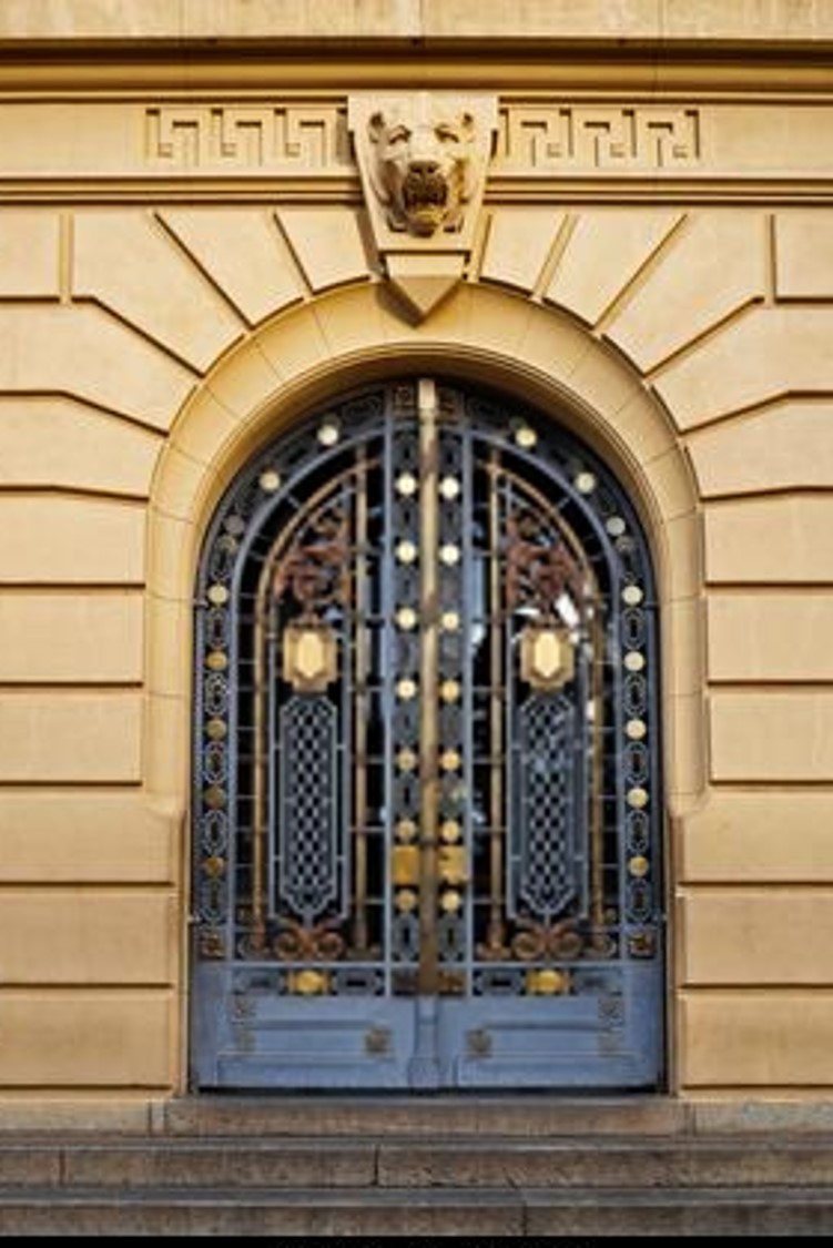 Art Deco metal door Belo Horizonte Brazil Shutterstock