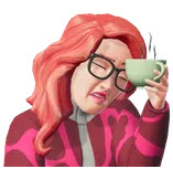 Teagan's avatar with teacup, distressed