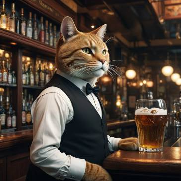 Cat Bartender orange tabby