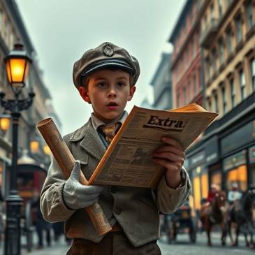 Victorian 1900 Newspaper boy