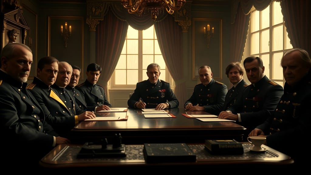 1908 diplomats sign pact by Teagan via Night Cafe