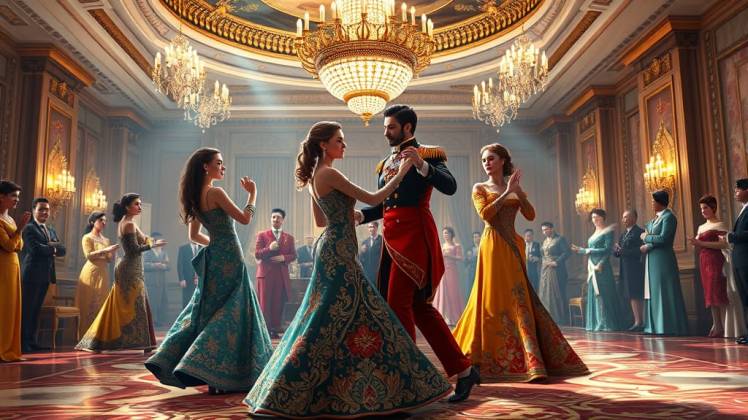 Dancers at a ball by Teagan via Night Cafe