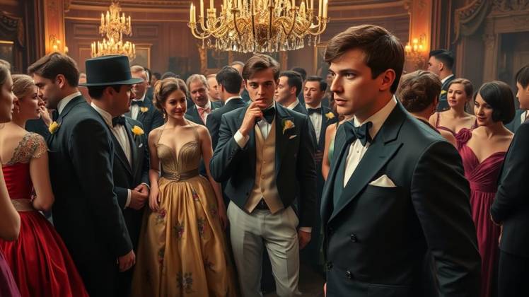 Men and women at the ball by Teagan via Night Cafe