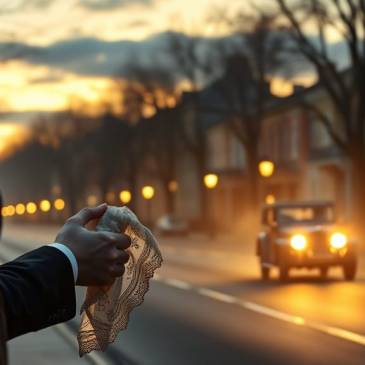 1904 Car at night with man handkerchief, Teagan, Night Cafe