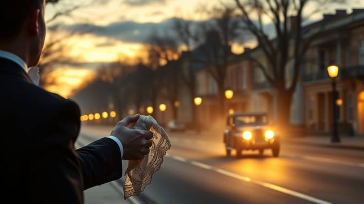 1904 Car at night with man handkerchief, Teagan, Night Cafe