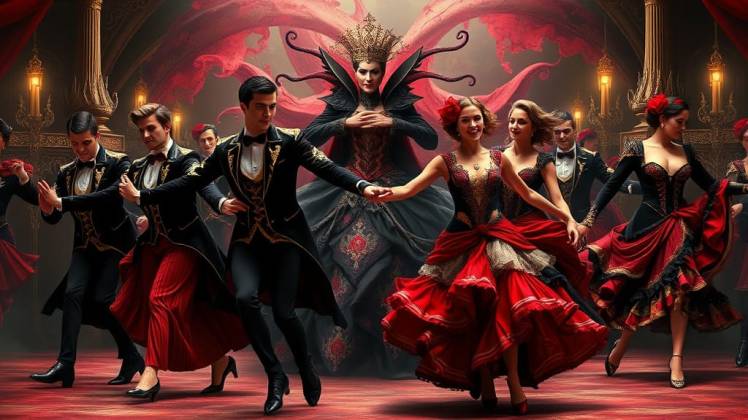 Bolero dancers perform for the Red Queen by Teagan via Night Cafe