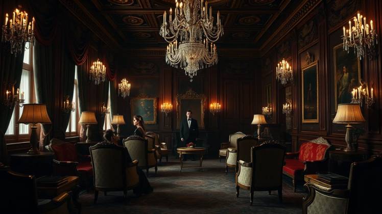 Edwardian Era salon room by Teagan via Night Cafe