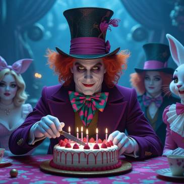 Mad Hatter birthday by Teagan via Night Cafe