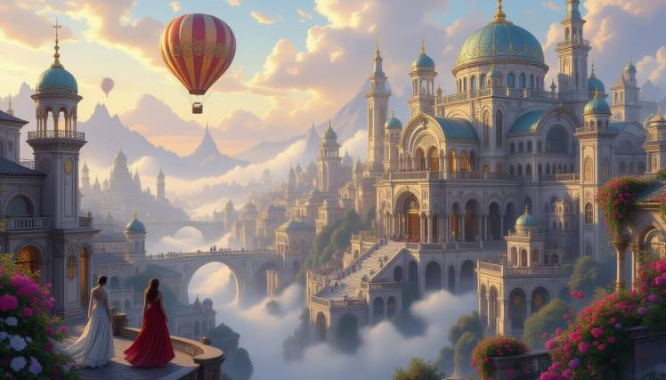 Fantasy City of Hope_Dynotopia style by Teagan via Night Cafe