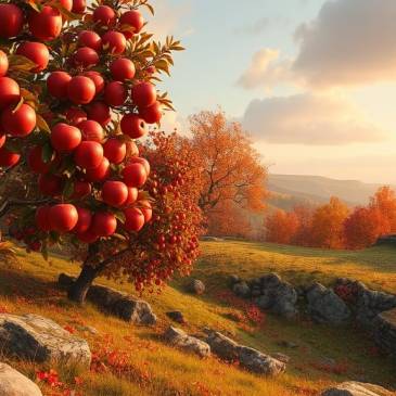 Apple orchard autumn pastoral by Teagan via Night Cafe
