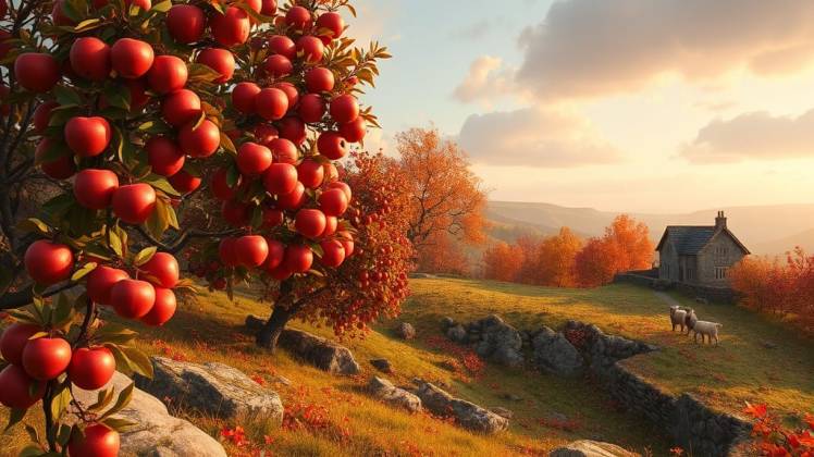 Apple orchard autumn pastoral by Teagan via Night Cafe