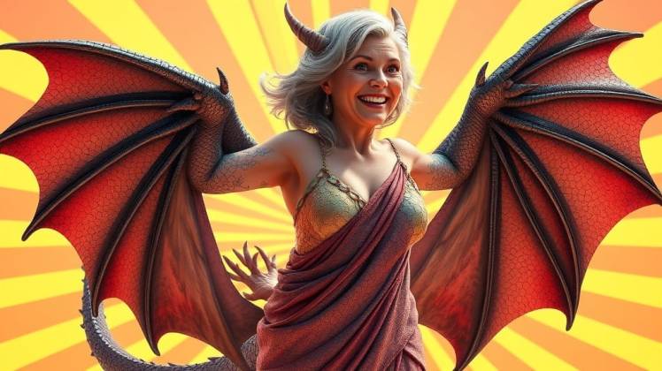 Woman becomes dragon