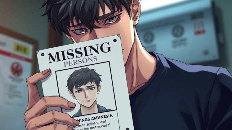 amnesia man finds self on poster