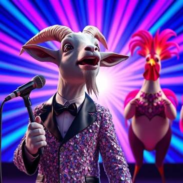 Goat singer chicken background singers