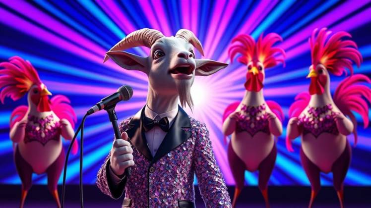 Goat singer chicken background singers