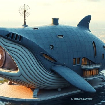 Whale-house, city below composite by Teagan R Geneviene
