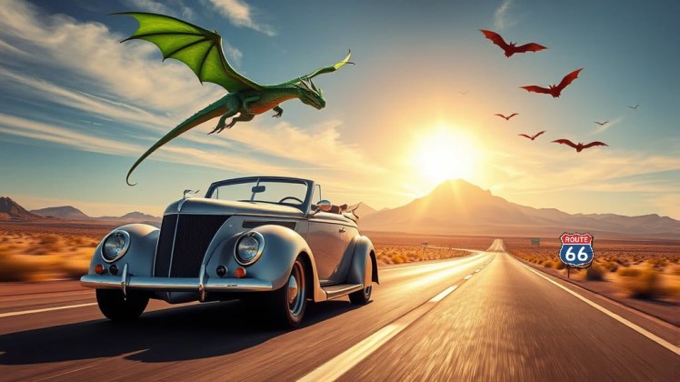 1937 Ford Model 78 Deluxe Roadster Green Dragon by Teagan via Night Cafe