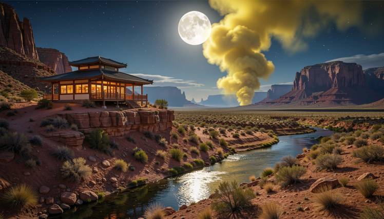 Chinese restaurant yellow smoke stream moon 2