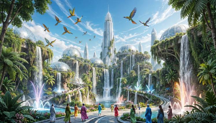 Green Utopia City by Teagan via Night Cafe