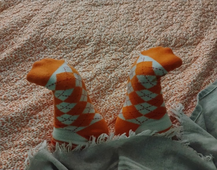  Orange Argyle Socks