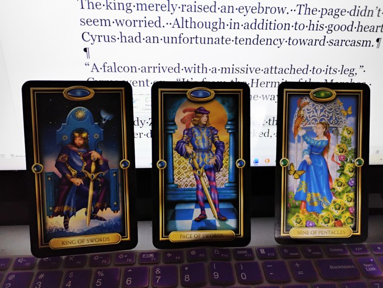 3 Gilded Tarot cards for story