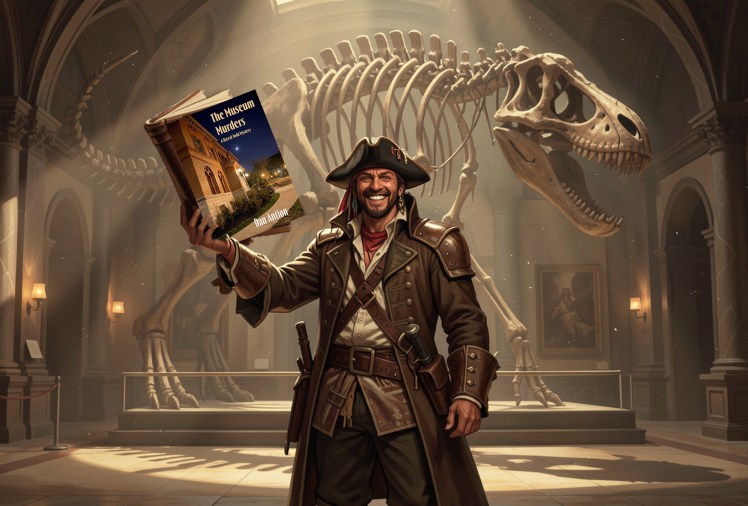 Pirate n museum y Dans Museum Murders book Composite image by Teagan