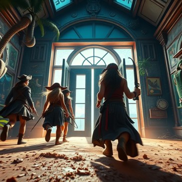 Pirates about to enter door by Teagan via Night Cafe
