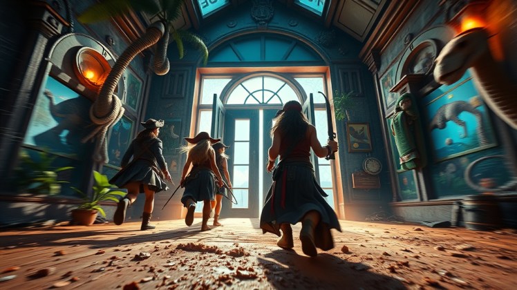 Pirates about to enter door by Teagan via Night Cafe