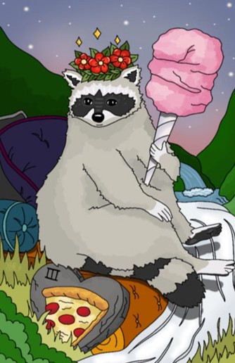 raccoon deck Trash Panda Tarot the Empress card